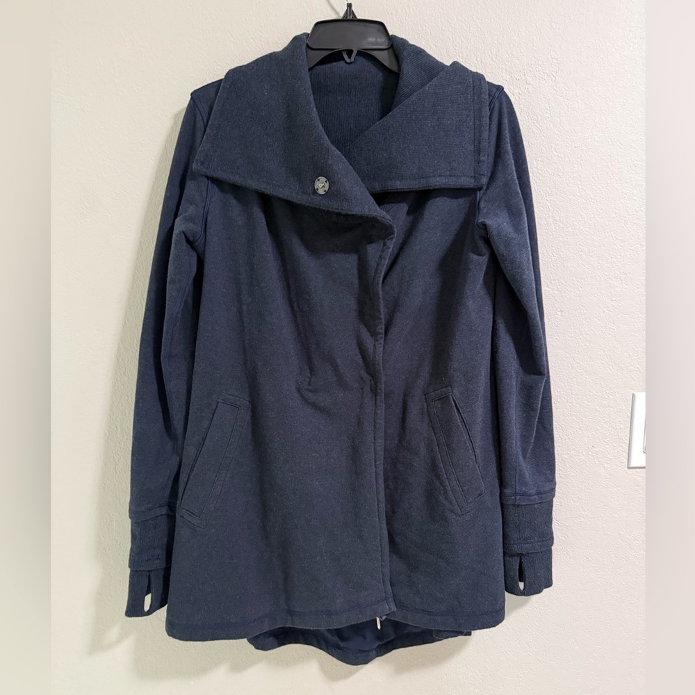 Lululemon Navy Soft Knit Snap Front Jacket Cardigan Estimated M